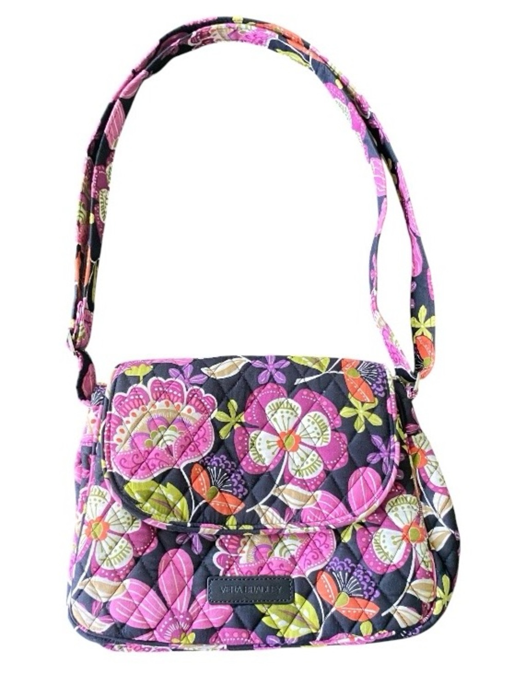 Vera Bradley On the Go Crossbody Purse Pirouette Pink Floral Retired Print